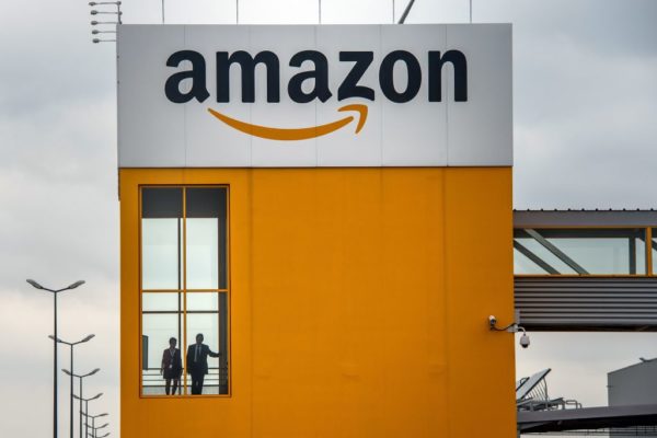A photo taken on April 11, 2015 in Lauwin-Planque, northern France, shows a site of the Amazon electronic commerce company.  AFP PHOTO PHILIPPE HUGUEN / AFP PHOTO / Philippe HUGUEN        (Photo credit should read PHILIPPE HUGUEN/AFP/Getty Images)